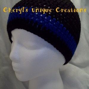 Father & Son Beanie Set Thin Line - Handmade/Hand Crocheted - Police, Fire, EMS, Security, Dispatcher, Corrections, Border Patrol