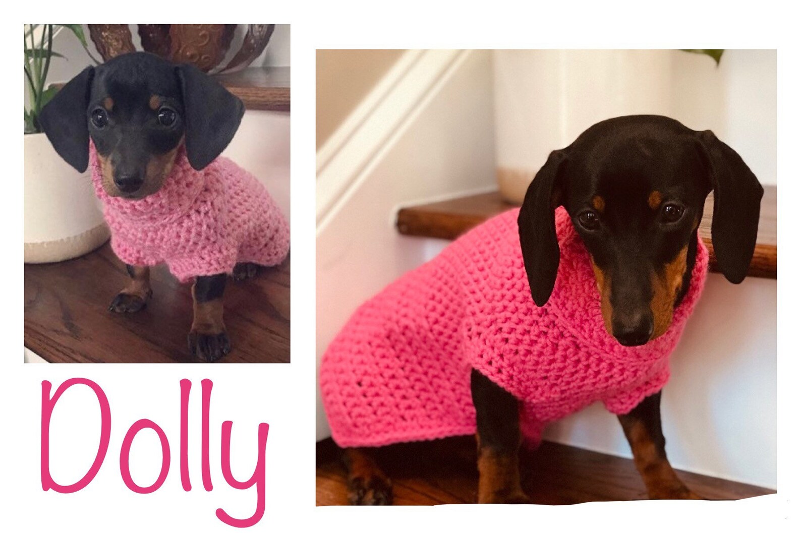 Dachshund Sweater Handmade/Hand Crocheted Long Sweaters for Etsy