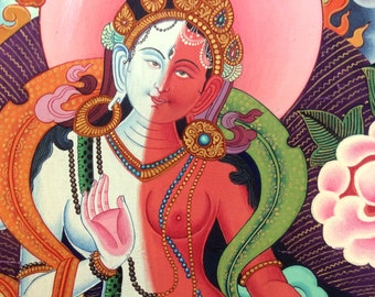 Shiva Shakti Thangka. Hindu & Buddhist. Half Man, Half Woman (Parvati). Deity. free US ship