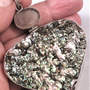 choice of 7 Abalone Shell & Purple Sugilite or Opal Pendant.  Hinged, Sterling Silver. free US ship