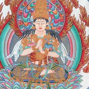 choice of Japanese Buddhist Style Thangka in Raw Silk.  Vairochana, Manjushri, Avalokiteshvara, free US ship