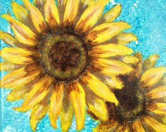 abstract sunflower etsy