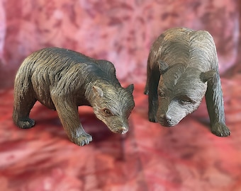 Hand Carved bear, 16" or 12" vintage from Bali. Free shipping