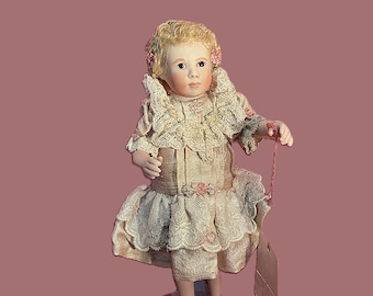 Precious in His Sight 8" NEW vintage  porcelain doll by Reva Schick for Lee Middleton Limited ed. Victorian, Mohair wig. Very detailed.