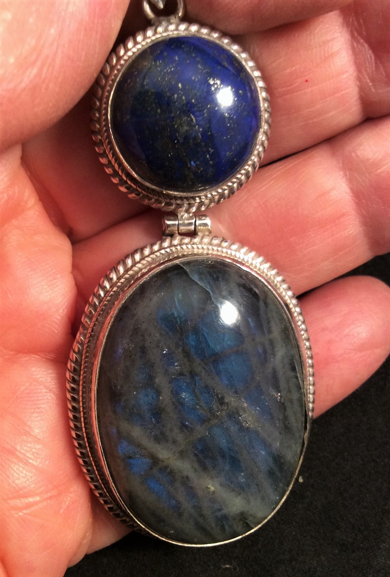 Choice of 8 Labradorite Hinged Sterling Silver free US ship