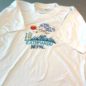 T shirts from Nepal, Kathmandu, Annapurna, Skull Uncle Sam, Tin-Tin Embroidered, mostly big sizes  100% cotton