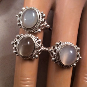 Size 6 or 6.5 Moonstone Ring. (2 are left)Sterling Silver free US ship.