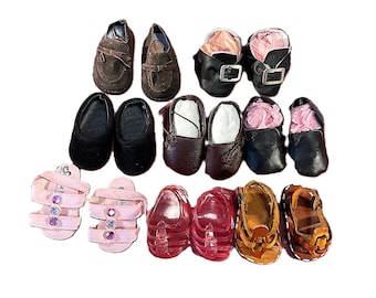 Doll Shoes for 17-18" dolls like American girl. Sneakers, dress shoes, hiking, Boots, sandals, slippers, real leather, new vintage
