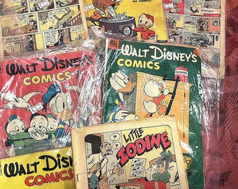 Vintage Dell Comic Books, Walt Disney Comics and Stories, 1950's