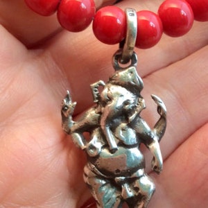 Dancing Ganesh Elephant God or Krishna Hindu deities. Necklace. Free US ship