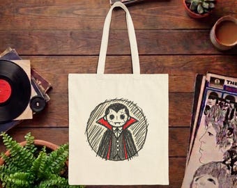 Dracula Tote bag - Vampire purse - Gothic handbag vampire print
