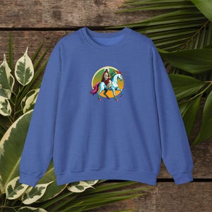 Satiric sweater Jesus Unicorn funny sweatshirt  unicorn rider boho graphic sweater christ design religious sarcastic outfit unusual apparel