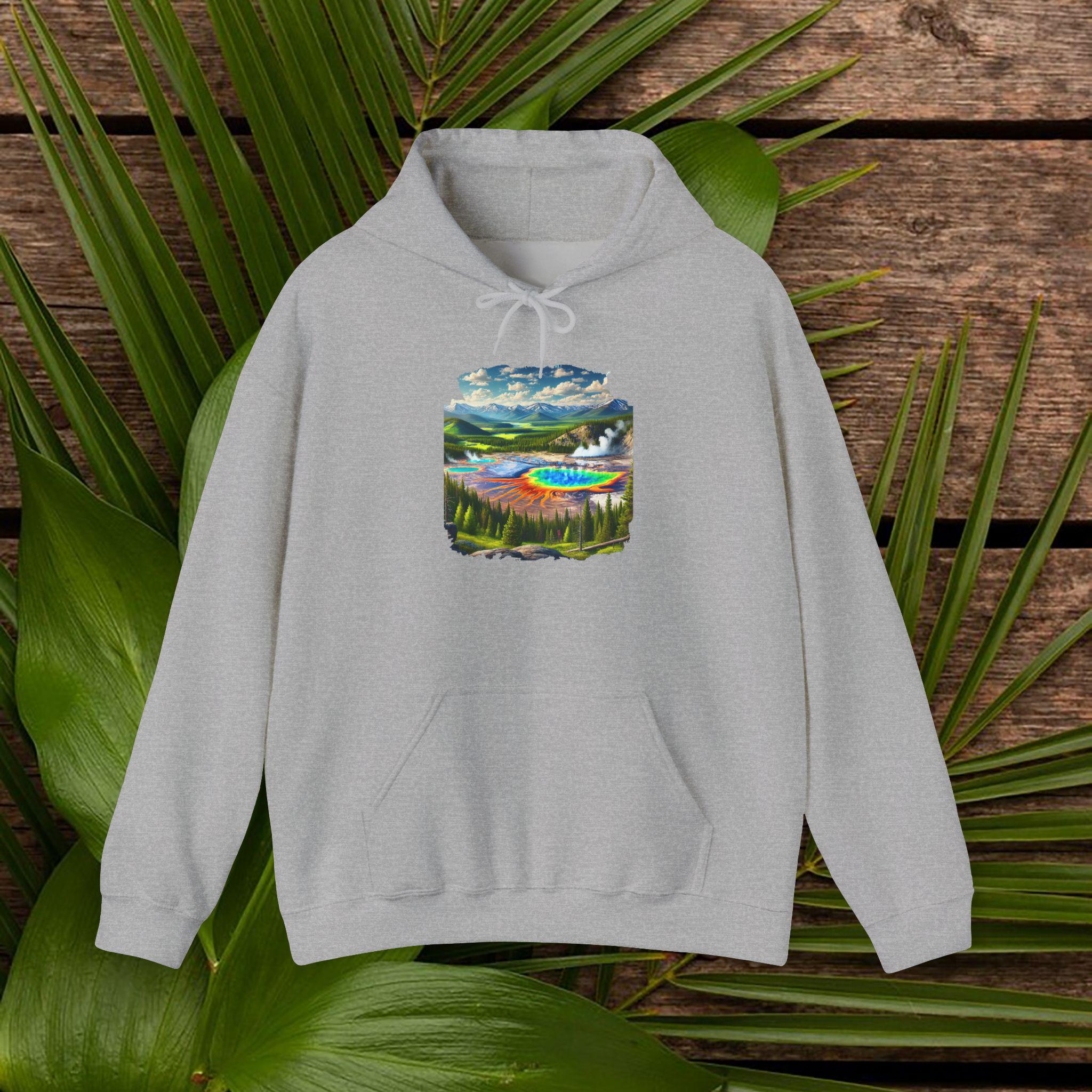 sweat capuche paysage USA sweat capuche yellow stone sweat nature vintage sweat capuche wyoming
