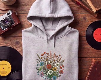 sudadera con capucha flor silvestre sudadera dibujo flor sudadera con capucha tropical