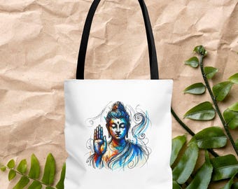 Tote bag yoga vintage borsa in tela meditazione loto Tote bag Buddha