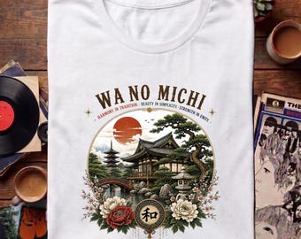 Japan Culture Women Tee - Calligraphy tshirt Design - Artistic Asia Inspired Top