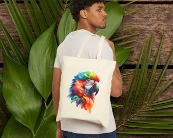 Parrot Tote bag - Vintage Bird tote bag - Cute Parrot purse bird print