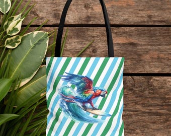Parrot purse - Bird Tote bag - Boho Parrot handbag bird print