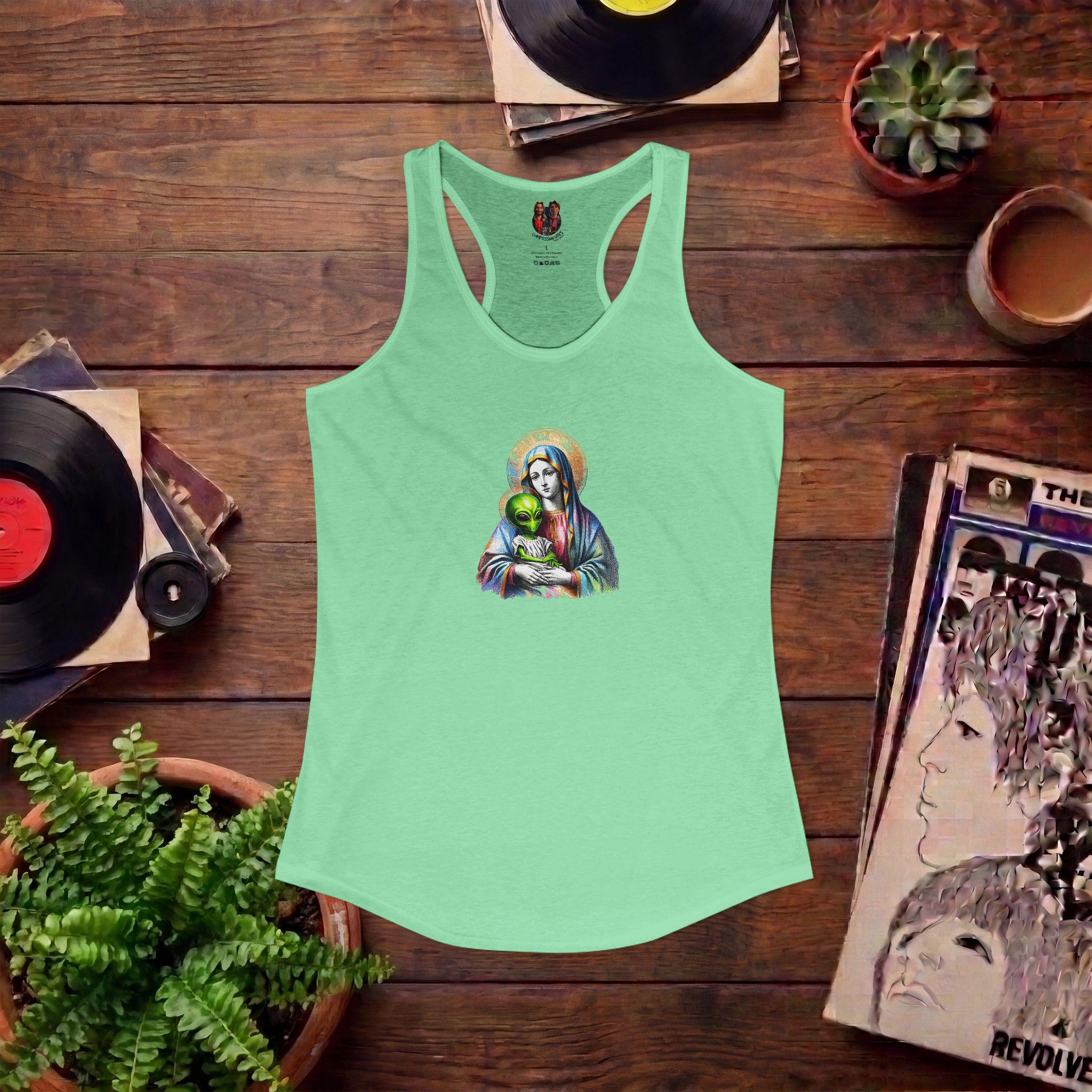 Fun Alien Tank Top - Virginmary Tank - Ironic Tank Top - Etsy Fun Alien Tank Top - Virginmary Tank - Ironic Tank Top - Etsy