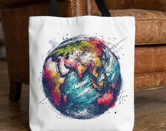 Planet purse - Space Tote bag - Galaxy tote bag planet print