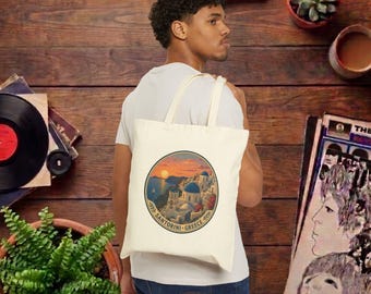 Santorini Tote bag - Greece tote bag - Nature purse santorini print