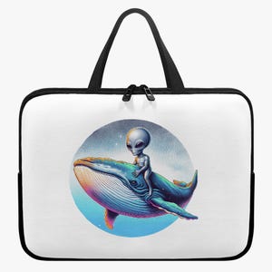 Etui na MacBooka i laptopa, kosmita, UFO, pozaziemska fantazja, zabawna, grafika vintage, pokrowiec na PC