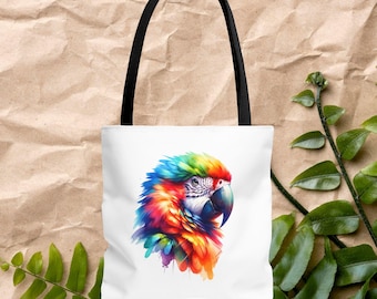 Parrot purse - Bird Tote bag - Boho Parrot handbag bird print