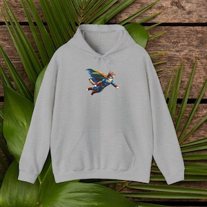 Witty kitten Hoodies cat print sweatshirt super hero Hoodies cool design pet outfit fantasy premium cotton apparel