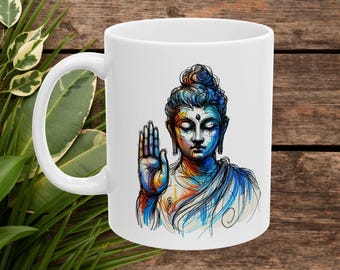 Taza yoga vintage taza meditación loto taza de café Buda