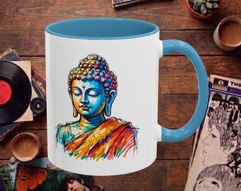 Yoga Coffee Mug - Meditation Mug - Mindfulness Cup buddha print