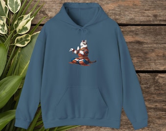 Cat Yoga Hoodie - Meditation Cat Hoodie - Boho Kitty sweatshirt zen print