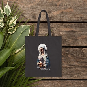 Lustige Schultertasche Alien süße Tragetasche Boho Jungfrau Maria mit Alien Jesus satirisch Geschenk Jungfrau Maria ungewöhnliche Geldbörse coole Handtasche