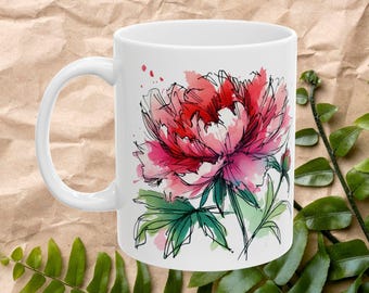 Forest Mug - Vintage Forest Coffee Mug - Nature Print Cup