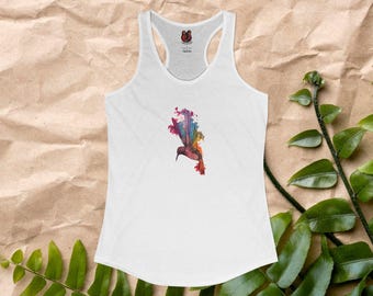 Bird Surreal Tank Top - Hummingbird Tank - Artistic Bird Tank