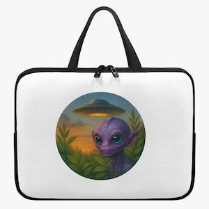 Etui na MacBooka i laptopa, kosmita, UFO, pozaziemska fantazja, zabawna, grafika vintage, pokrowiec na PC