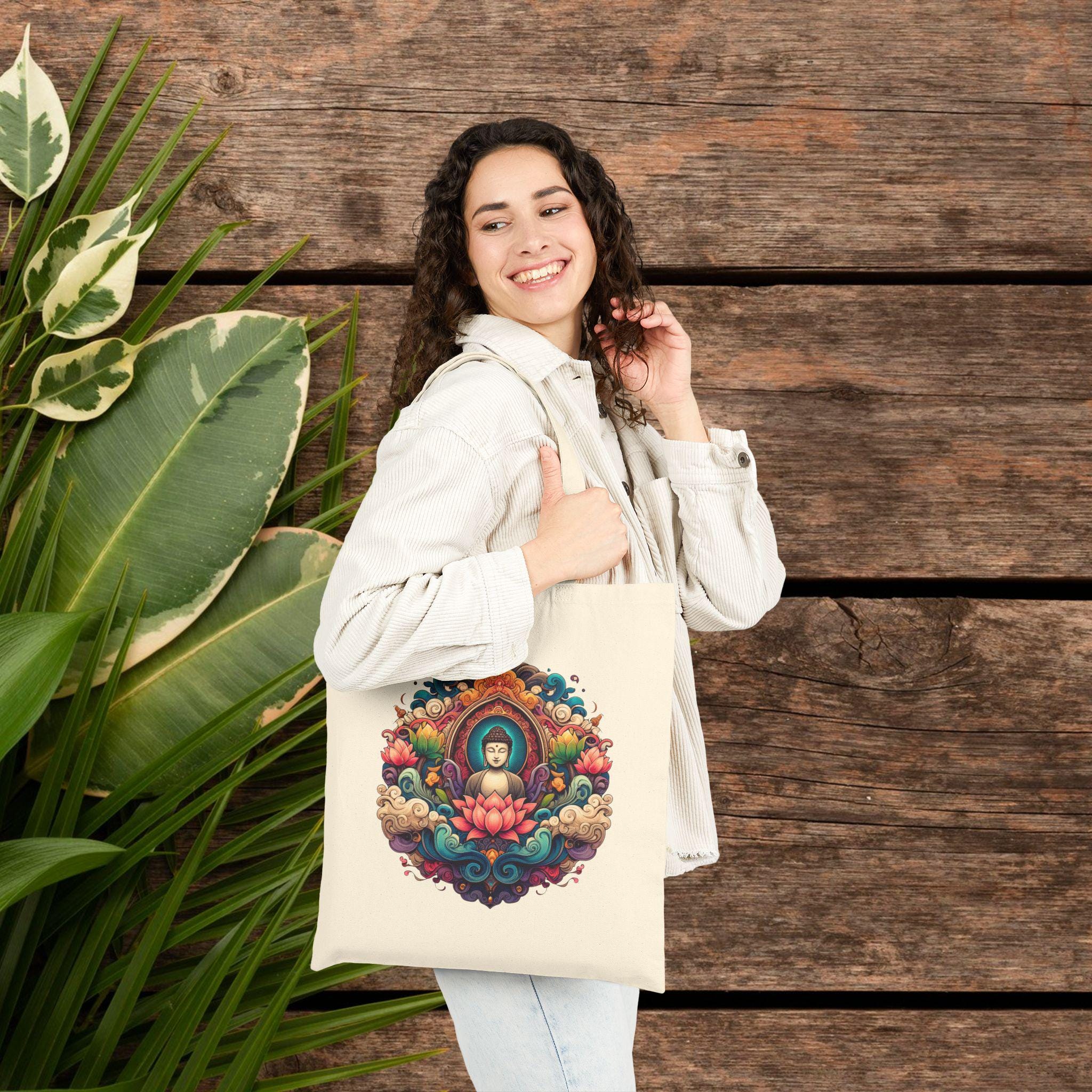 Meditations ショルダーバッグ Batik Logo Mindfulness Tote Bag - Yoga Lover Purse - Buddha Tote Bag