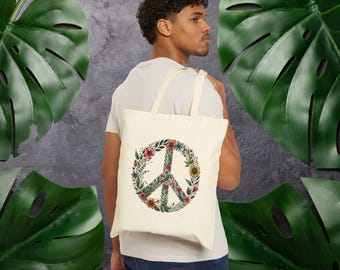 Peace Tote bag - peace love purse - Boho tote bag peace symbol love print