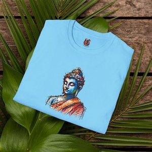 Graphic Tee yoga top vintage buddha t-shirt Meditation outfit buddhism mindfulness clothing