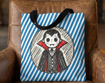 Dracula Tote bag - Vampire purse - Gothic handbag vampire print