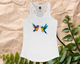 Bird Surreal Tank Top - Hummingbird Tank - Artistic Bird Tank