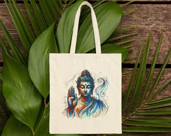 Tote bag yoga vintage borsa in tela meditazione loto Tote bag Buddha