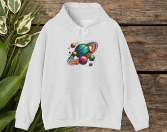 Hoodie galaxie planeet sweater ruimte tekening cool