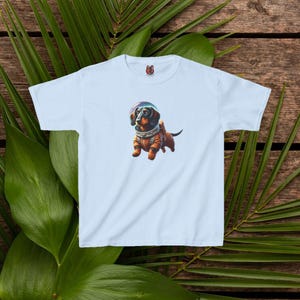 Kids Funny tshirt  Dog Astronaut graphic tee outerspace dog childs vintage clothing gift  shirt  pet lover outfit comfort colors apparel