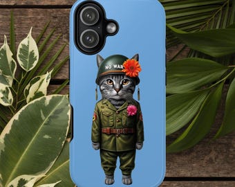 Coole iPhone Hülle lustige Peace & Love Handyhülle iPhone Katzen Android Hülle Boho iPhone Zubehör Android Haustier Geschenk für sie