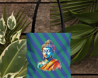 Tote bag Buddha vintage meditazione borsa in tela yoga