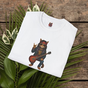 Cat Graphic tee Rock vintage tshirt rockstar cat comfy clothing kitten vintage outfit pet lovers