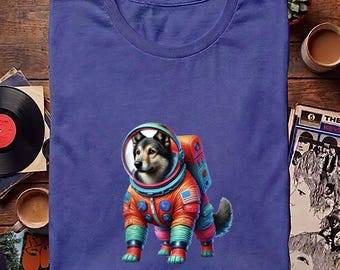 Space Dog Women tshirt - Astronaut Dog tshirt - Cosmic Galaxy Dog Top
