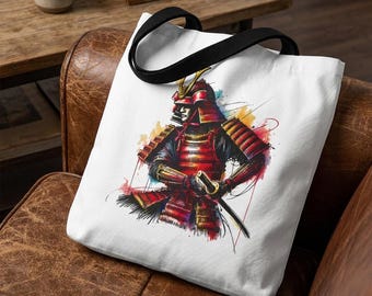 Samurai Tote bag - Japan handbag - Retro Samurai purse japanese print