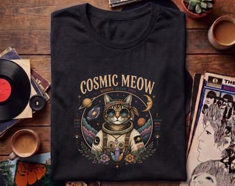 Space Cat Women tshirt - Astronaut Cat tshirt - Cosmic Galaxy Cat Top