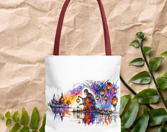 Tote bag Buddha vintage meditazione borsa in tela Buddha